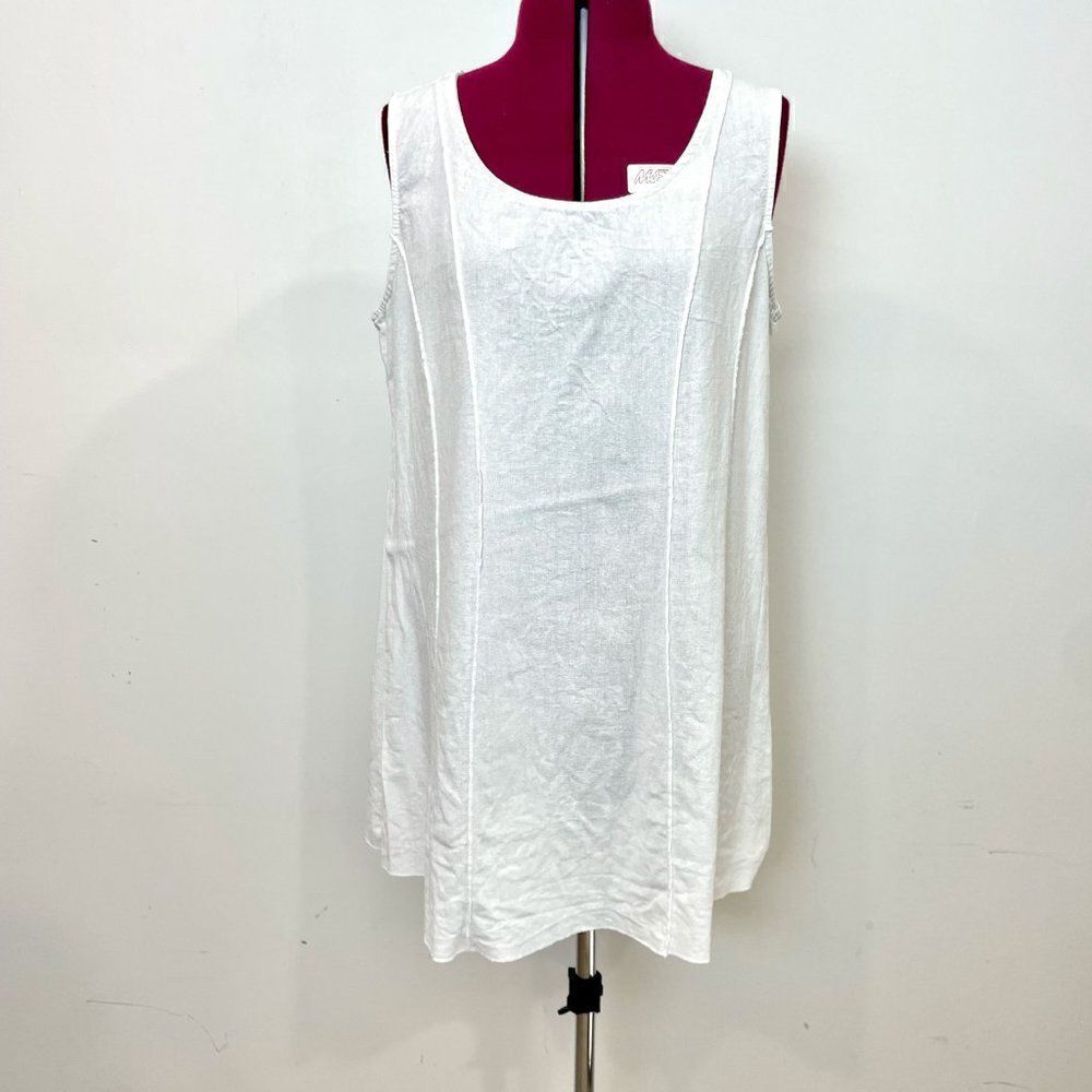 DKR Cotton Linen Viscose Medium Sleeveles Relaxed Fit Long top